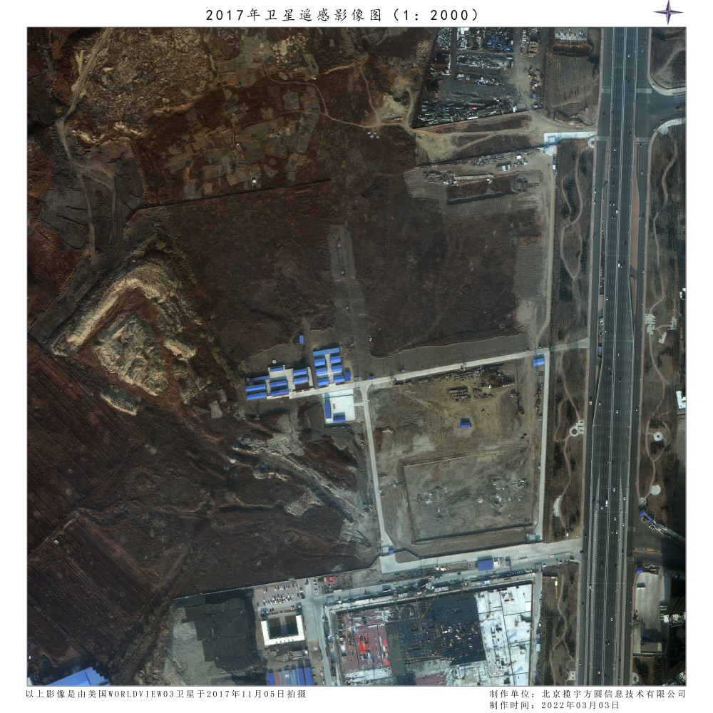 建筑仓库在平原地区用WORLDVIEW卫星拍摄的影像对比样例