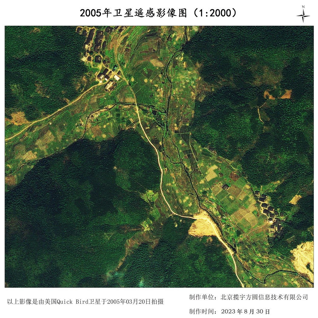 高分辨率卫星的山林地区房屋样例图